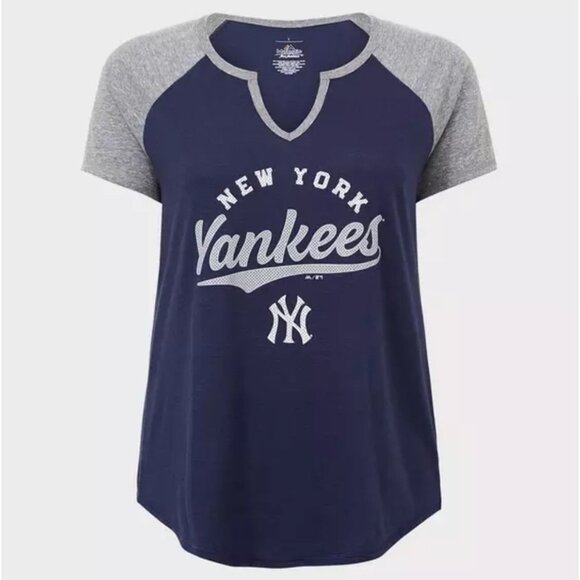 Torrid Size 5xl MLB New York Yankees Navy Classic Fit Raglan Tee - Picture 1 of 6